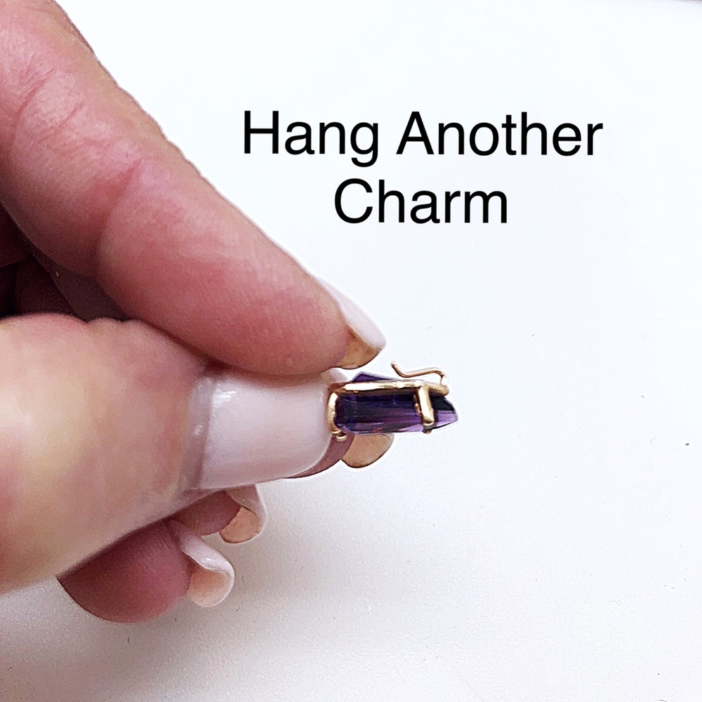 Triangular Amethyst 14k Earring Charms Custom Made - image 5